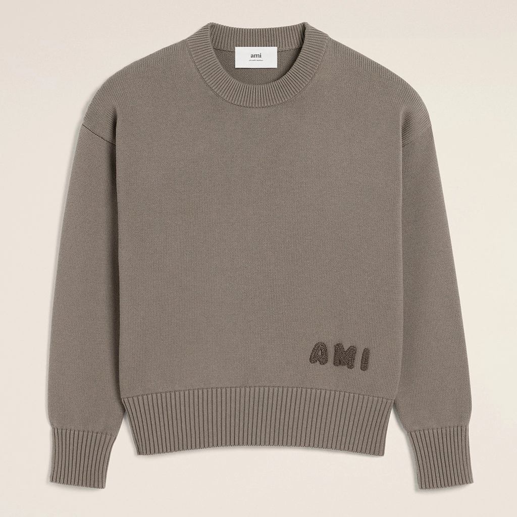 AMI Paris Logo Cotton-Blend Knit Jumper - M